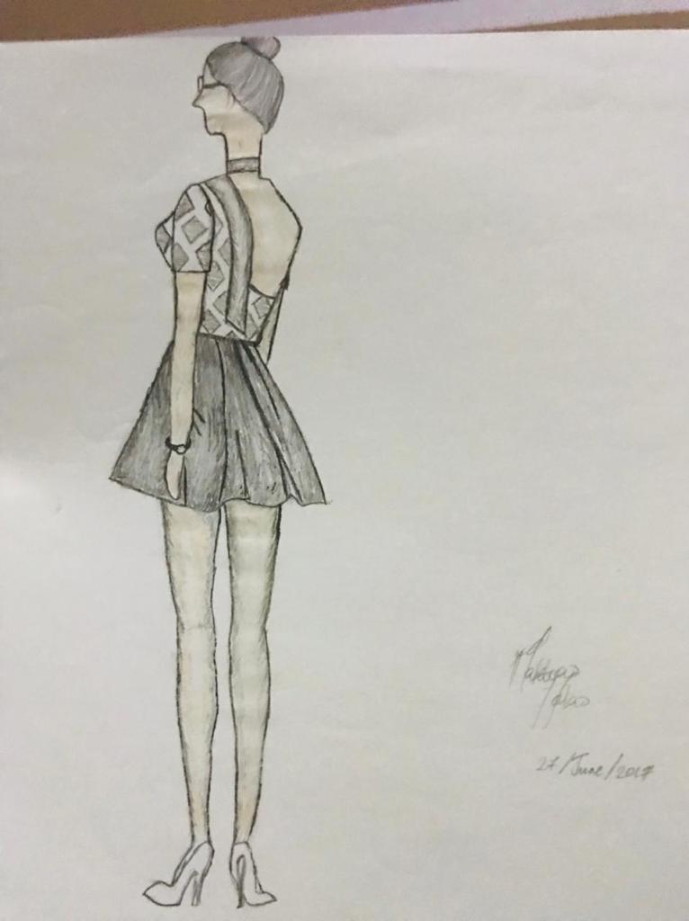 Her design drawing